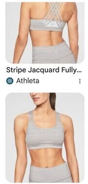 NWT Athleta STRIPE JACQUARD FULLY FOCUSED BRA size medium